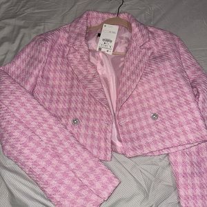 Pink tweed blazer